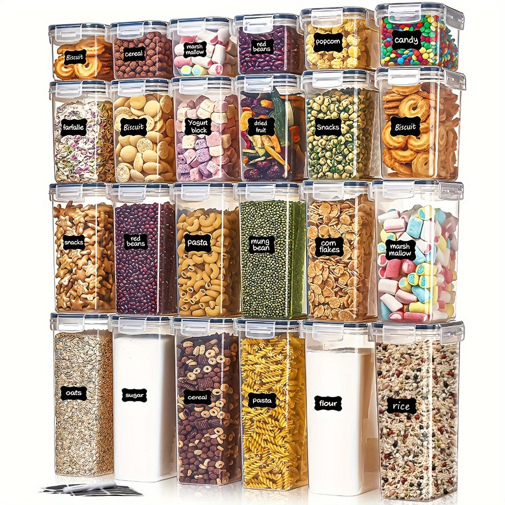 Food Storage Order - 24個入り食品保存容器 12箱 12蓋 気密パントリーオーガナイザー キッチンアクセサリー ガジェットツール