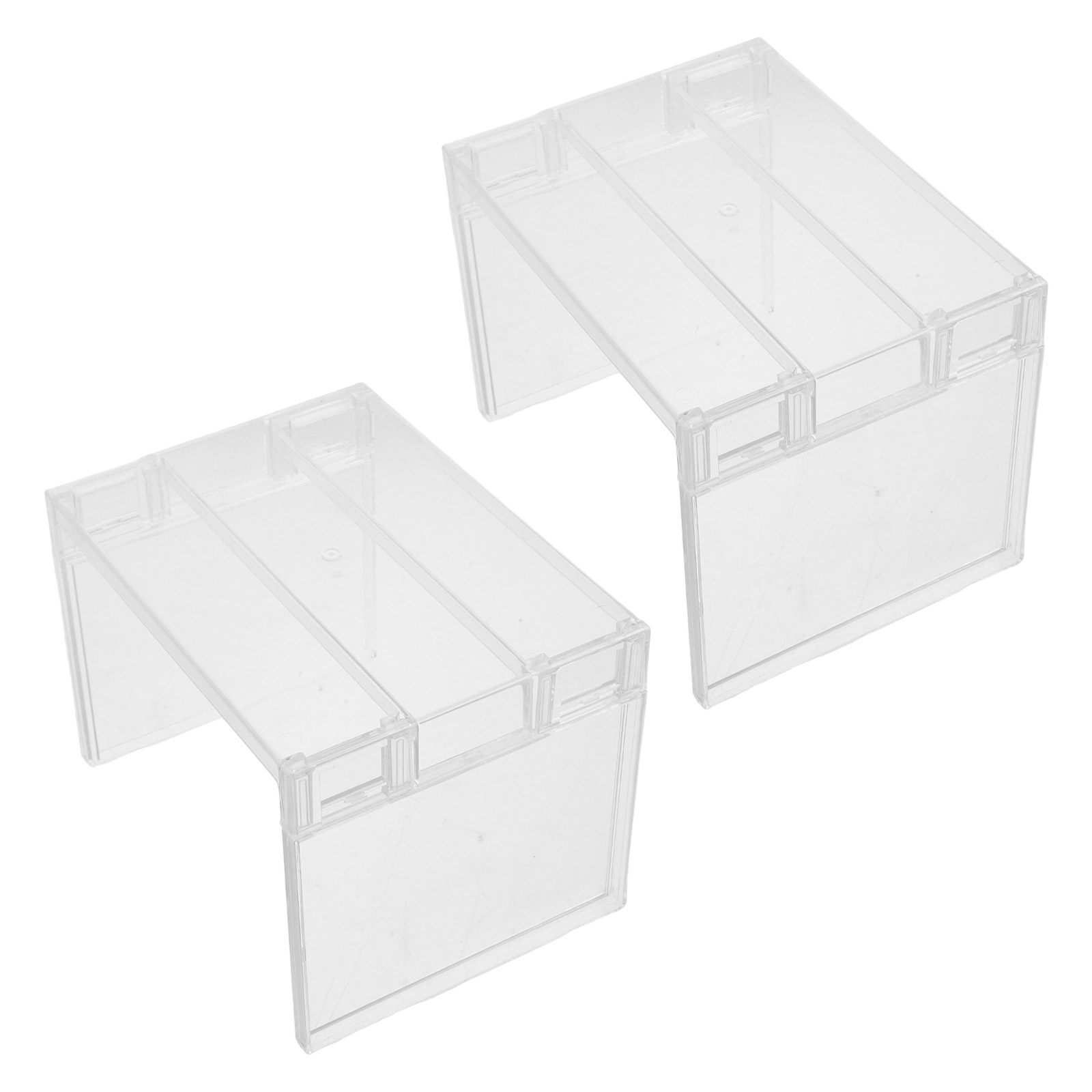 Food Storage In Cabinets - 2個入り冷蔵庫オーガナイザーシェルフ、透明収納ラック、冷凍庫シェルフライザー、取り外し可能な仕切り、寮、キッチンキャビネットスペースセーバー