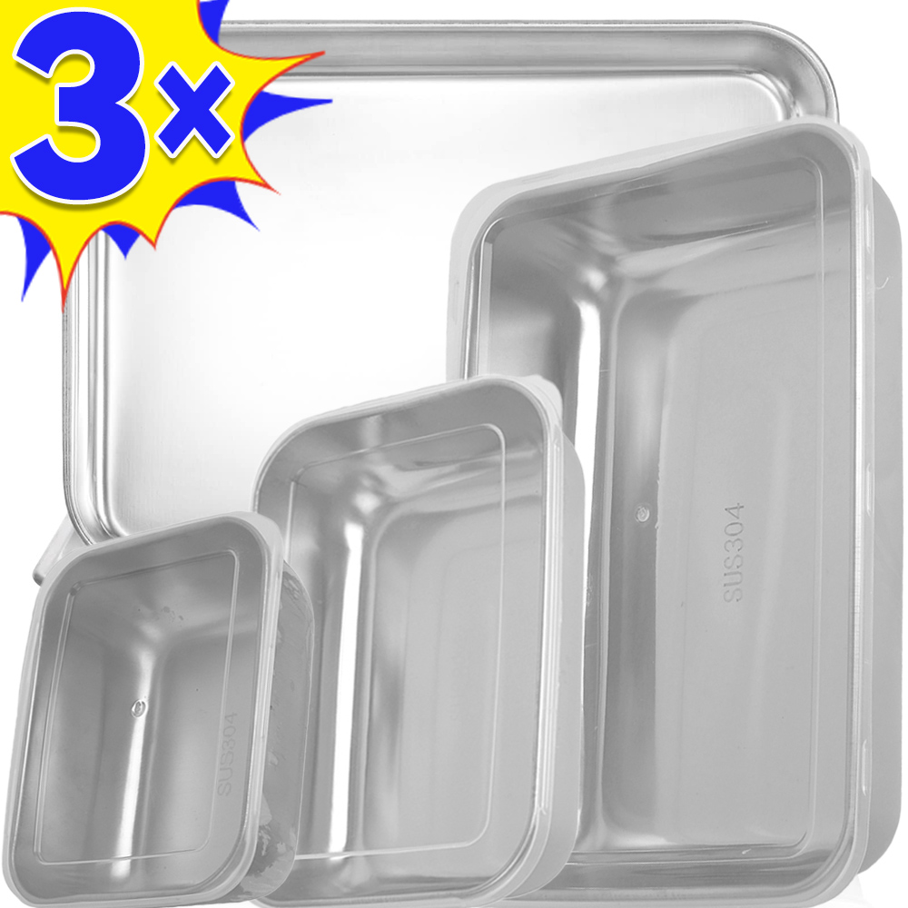 Food Storage Oven Safe - 蓋付きの長方形のステンレス鋼の食品収納ボックス、生鮮食品保存容器、ソーセージ、麺、カバー付きフルーツ皿