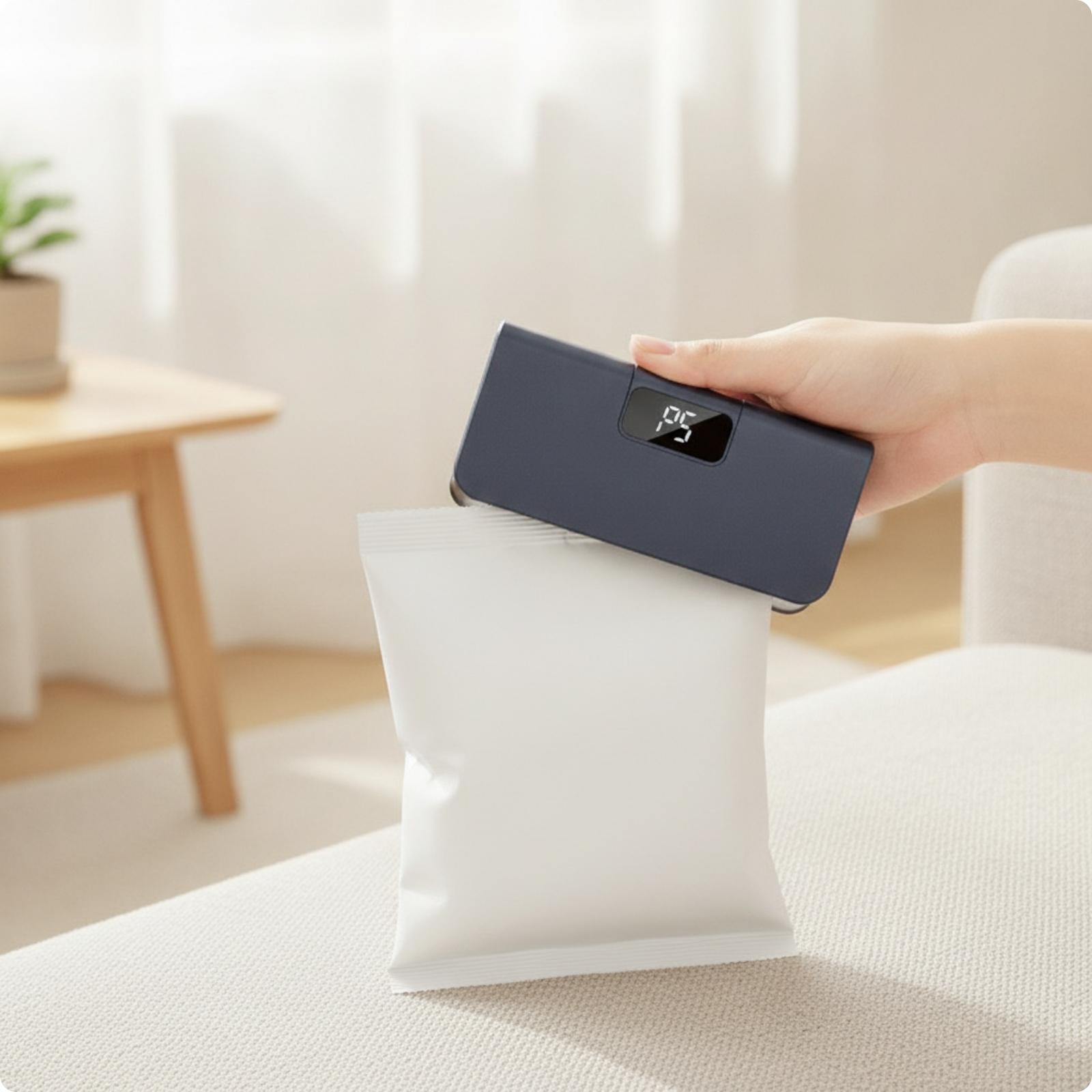 Food Storage Bag - デジタルディスプレイ付きバッグシーラー | 使いやすく、持ち運び可能な、食品保存用ハンドヘルドバッグシーラー