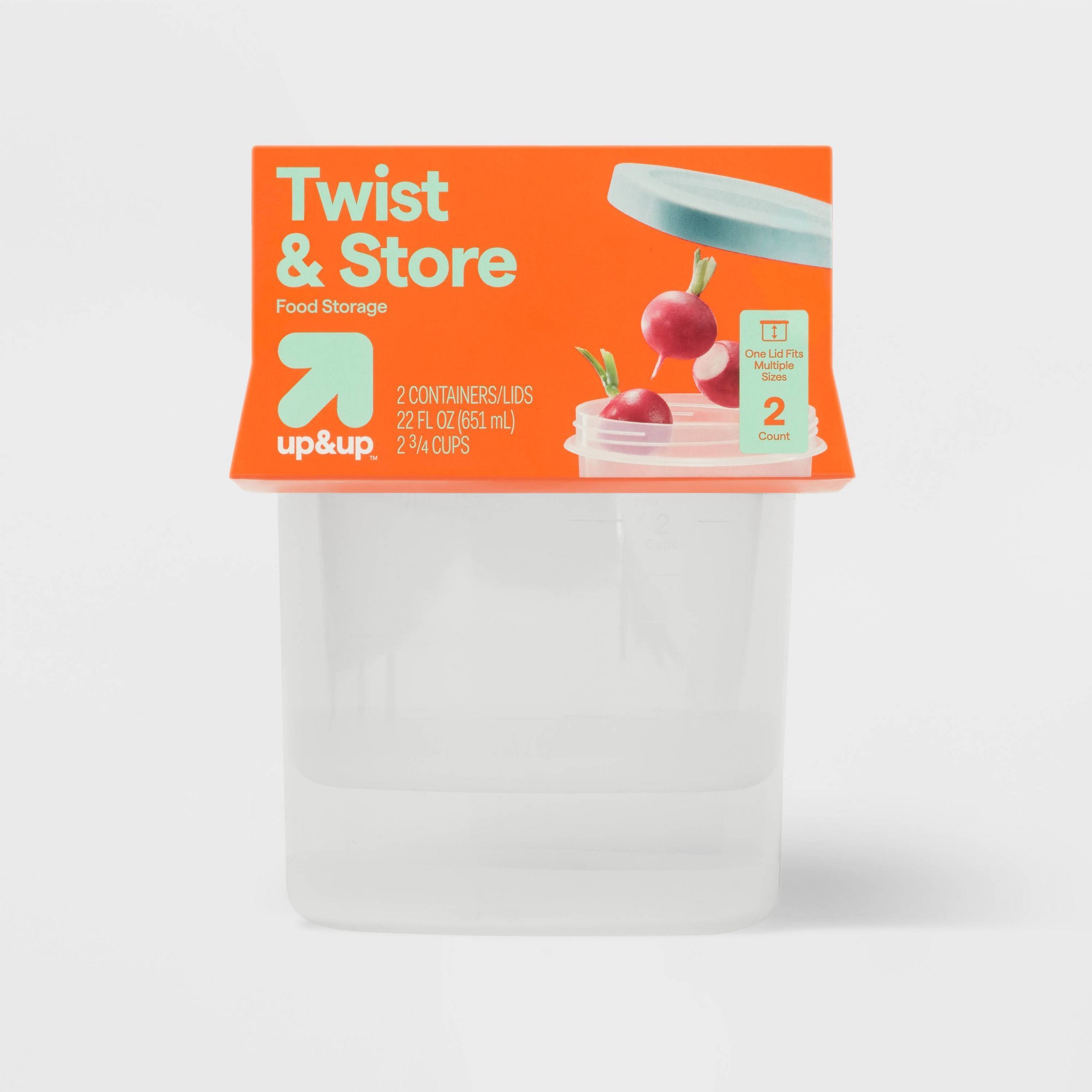 Food Storage Large Plastic Containers - 2ct大型丸型ツイストフード保存容器、積み重ね可能なBPAフリープラスチック製キッチンミールプレップジャー、漏れ防止
