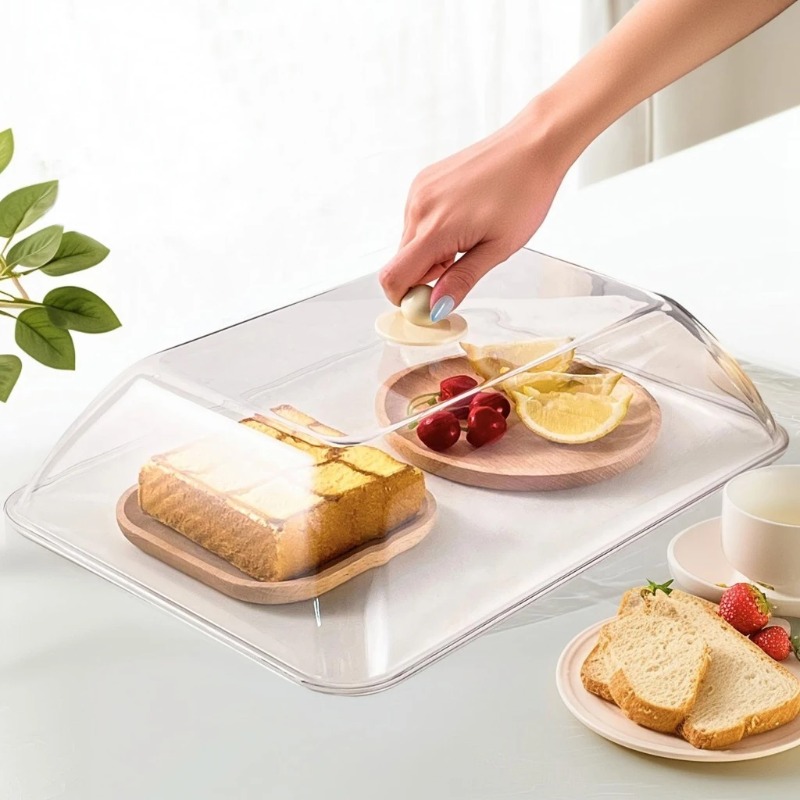 Food Storage With Lids - WORTHBUY 再利用可能なプラスチック製食品カバー クリア防塵&防虫食品鮮度保持カバー 保護蓋 キッチン収納アクセサリー