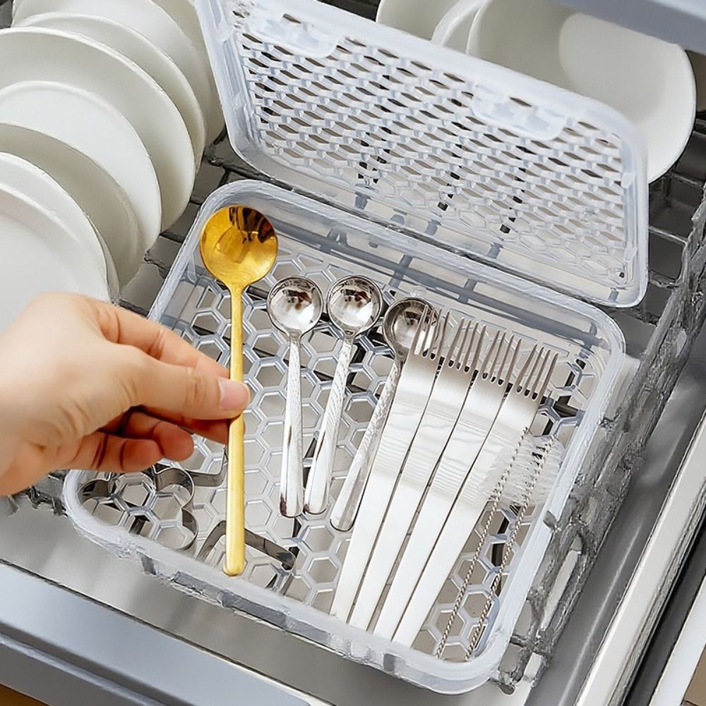 Food Storage Without Plastic - 中空設計食器洗い機対応食器洗浄ボックス食品グレード両面箸洗浄収納ボックス省スペースプラスチック