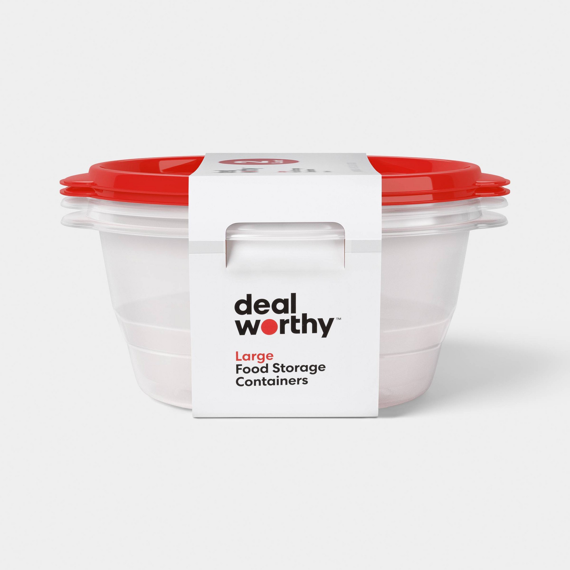 Food Storage Large Plastic Containers - 2ct大型丸型食品保存容器 128オンス 透明プラスチック蓋付き ミールプレップ パントリー キッチン整理用