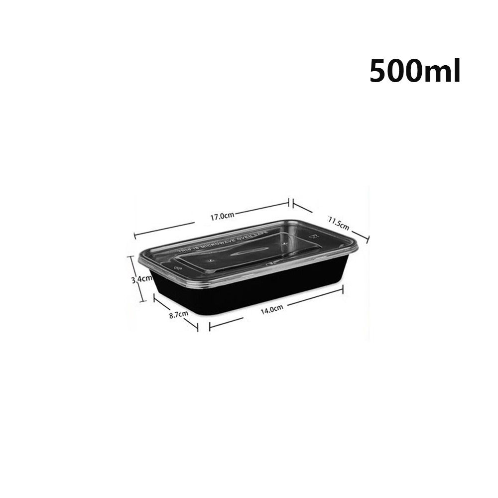 Food Storage Without Plastic - 5個/セット 新品 プラスチック製 使い捨て食品容器 大容量 ブラック