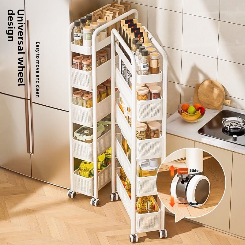 Food Storage Without Plastic - ステンレス鋼のキッチン隙間ラック冷蔵庫サイド引き出しキャビネットバスルームトロリー非常に狭いギャップ収納キャビネット