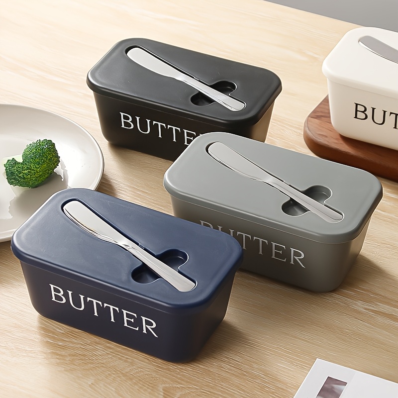 Food Storage For Restaurant - バターコンテナ食品グレードPPボックスレストラン密封保存ボックスチーズ皿ナイフ付きバタースライサーバター食器