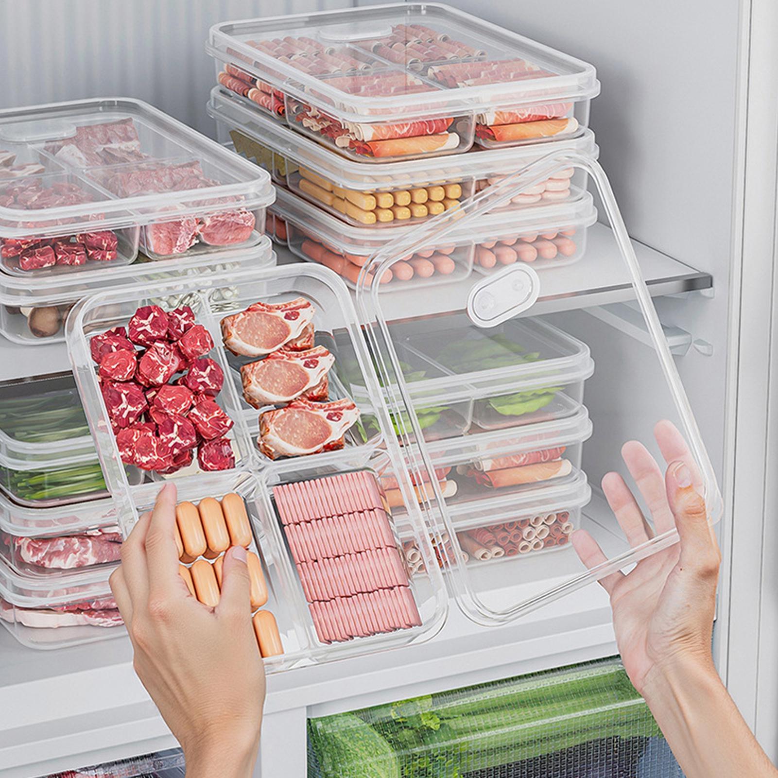 Food Storage Refrigerator - 1PC 冷蔵庫収納ボックス肉野菜鮮度保持収納ボックス透明食品保存ボックスキッチンオーガナイザーボックス