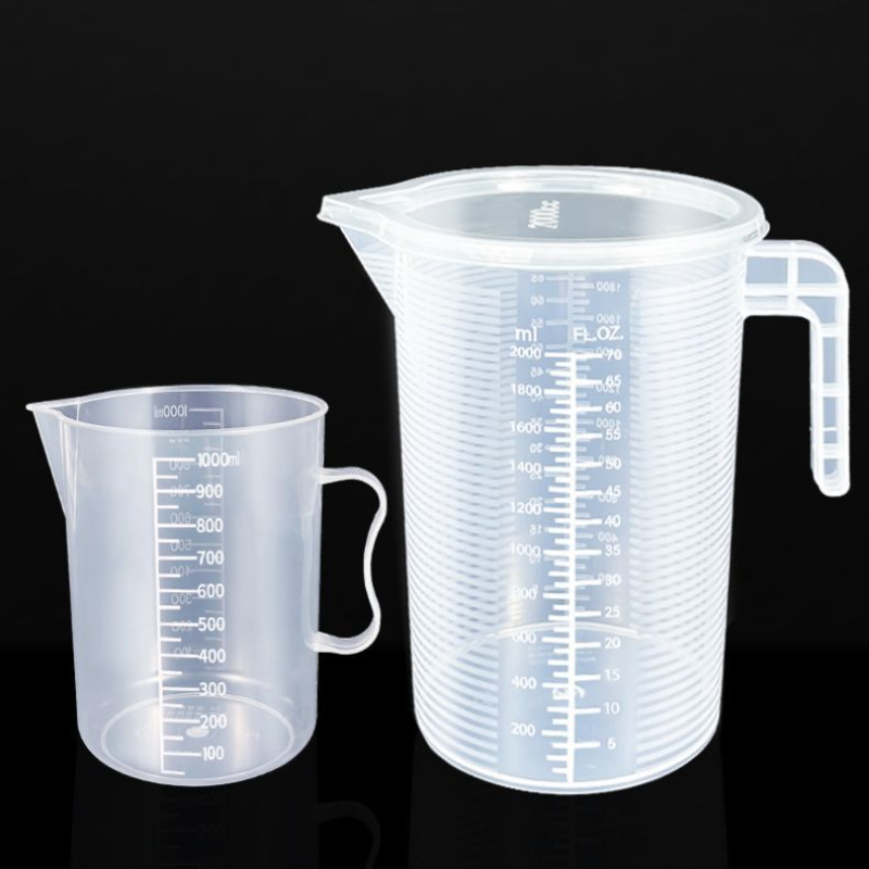 Food Storage For Restaurant - 1000/5000ml食品グレードプラスチック製液体計量容器ビーカー蓋なし透明厚めレストラン向けサステイナブル計量カップ