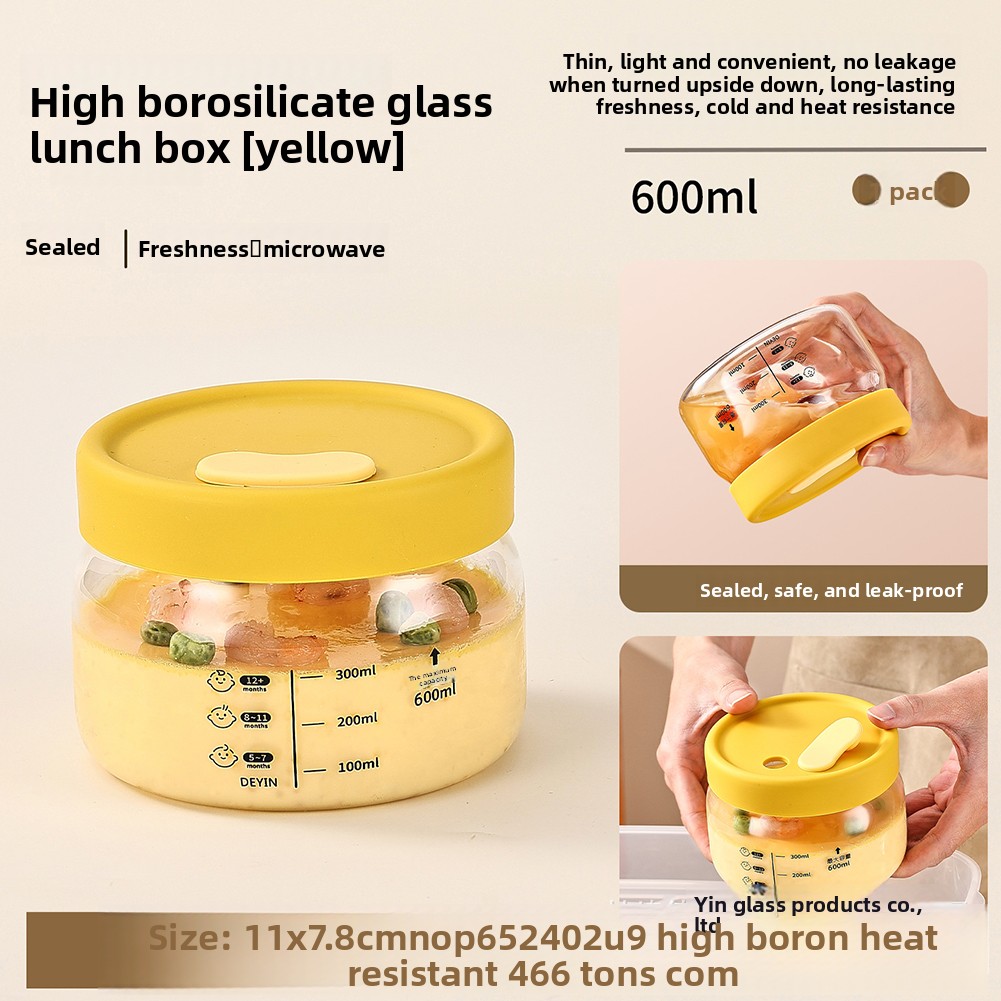 Food Storage Oven Safe - ガラス食品保存容器気密漏れ防止フードボウル弁当弁当箱電子レンジ食器洗い機対応ランチパッキングストレージ