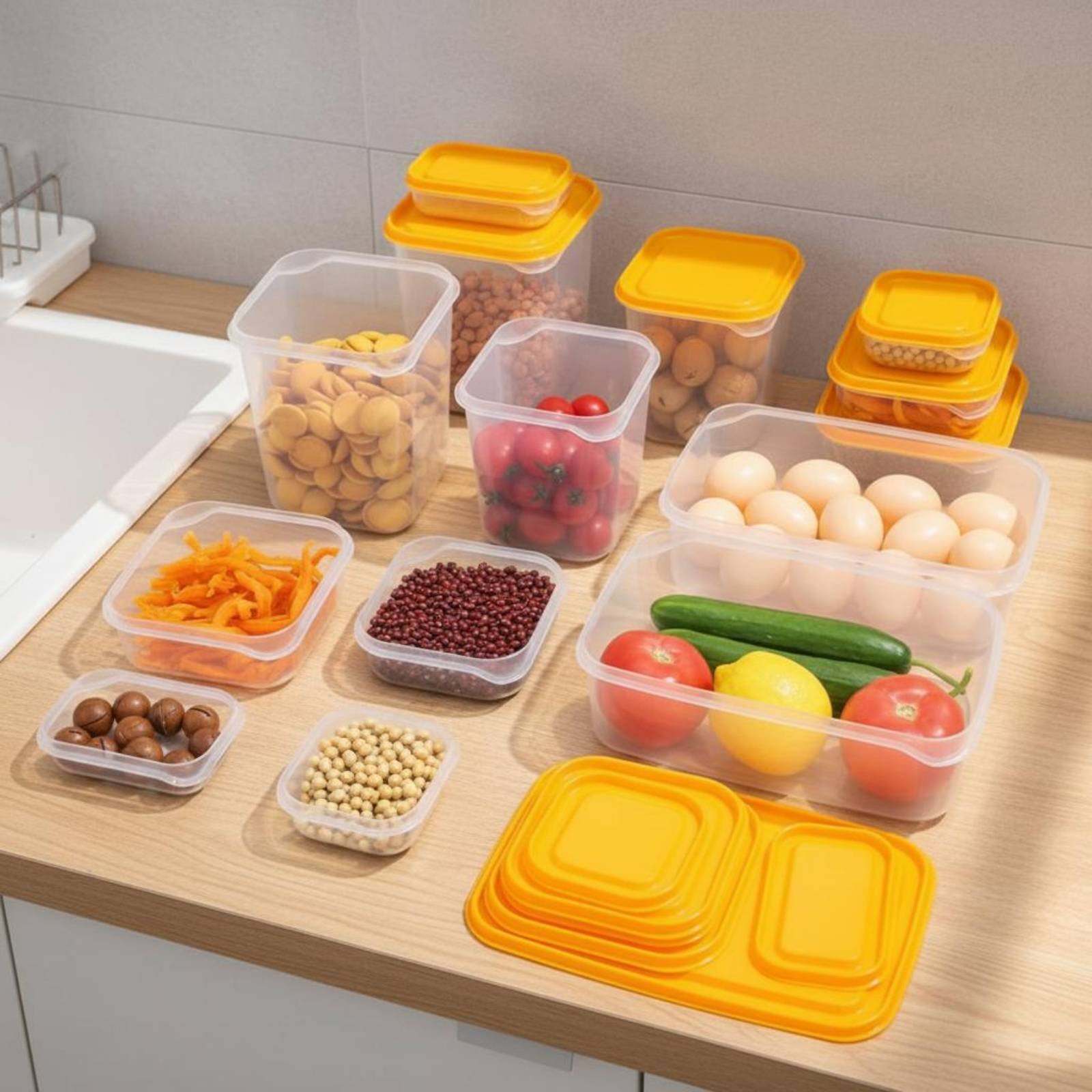 17個入り冷蔵庫収納ボックスセット、漏れ防止プラスチック食品 - Food Storage Refrigerator のレビューと価格