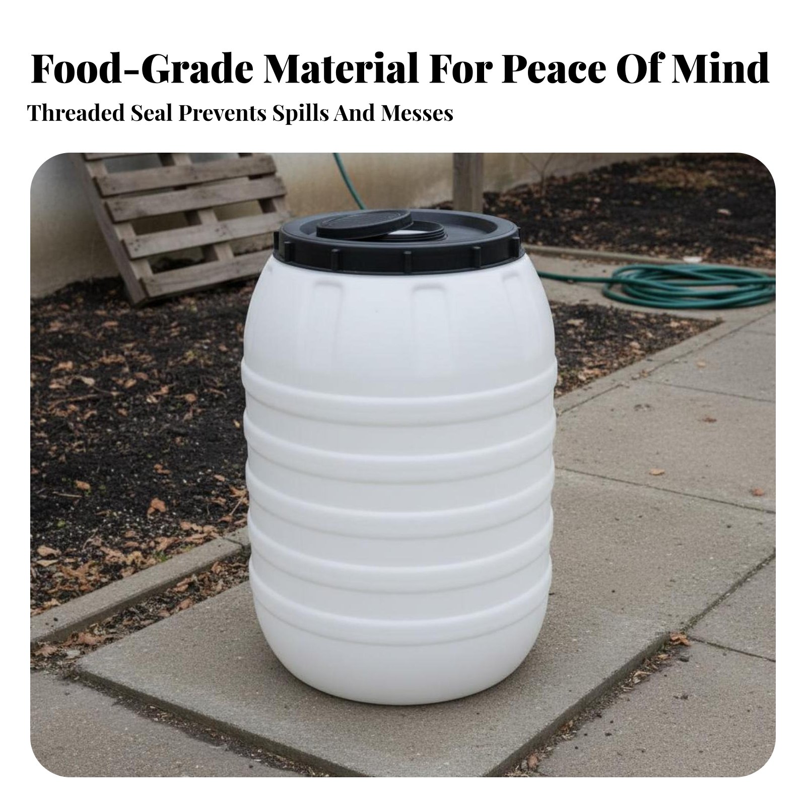 食品グレードのプラスチック製バレル、気密性のある蓋付き、食品 - Food Storage With Lids のレビューと価格
