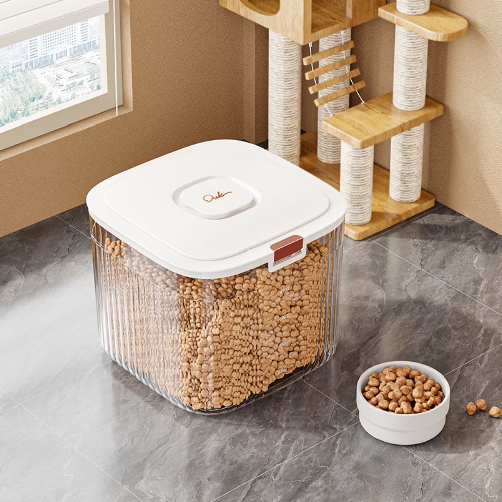 フリップカバー付きドッグフード収納容器 透明 大容量 猫用ド - Food Storage Large Plastic Containers のレビューと価格