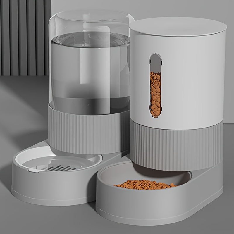 大容量猫用自動給餌器、自動給水器、猫用フードボウル、重力式フ - Food Storage Large Plastic Containers のレビューと価格
