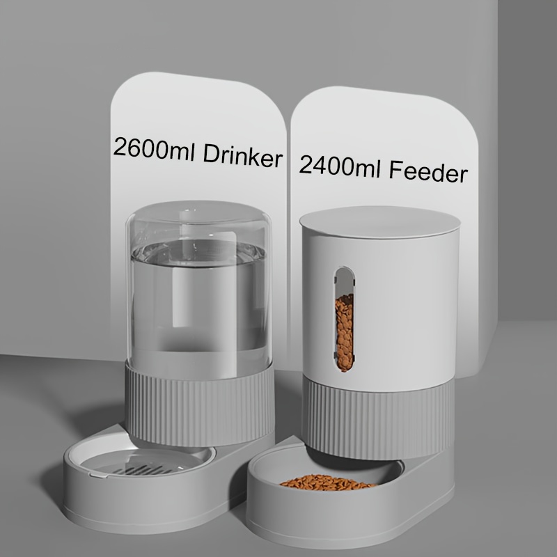 大容量猫用自動給餌器、自動給水器、猫用フードボウル、重力式フ - Food Storage Large Plastic Containers のレビューと価格