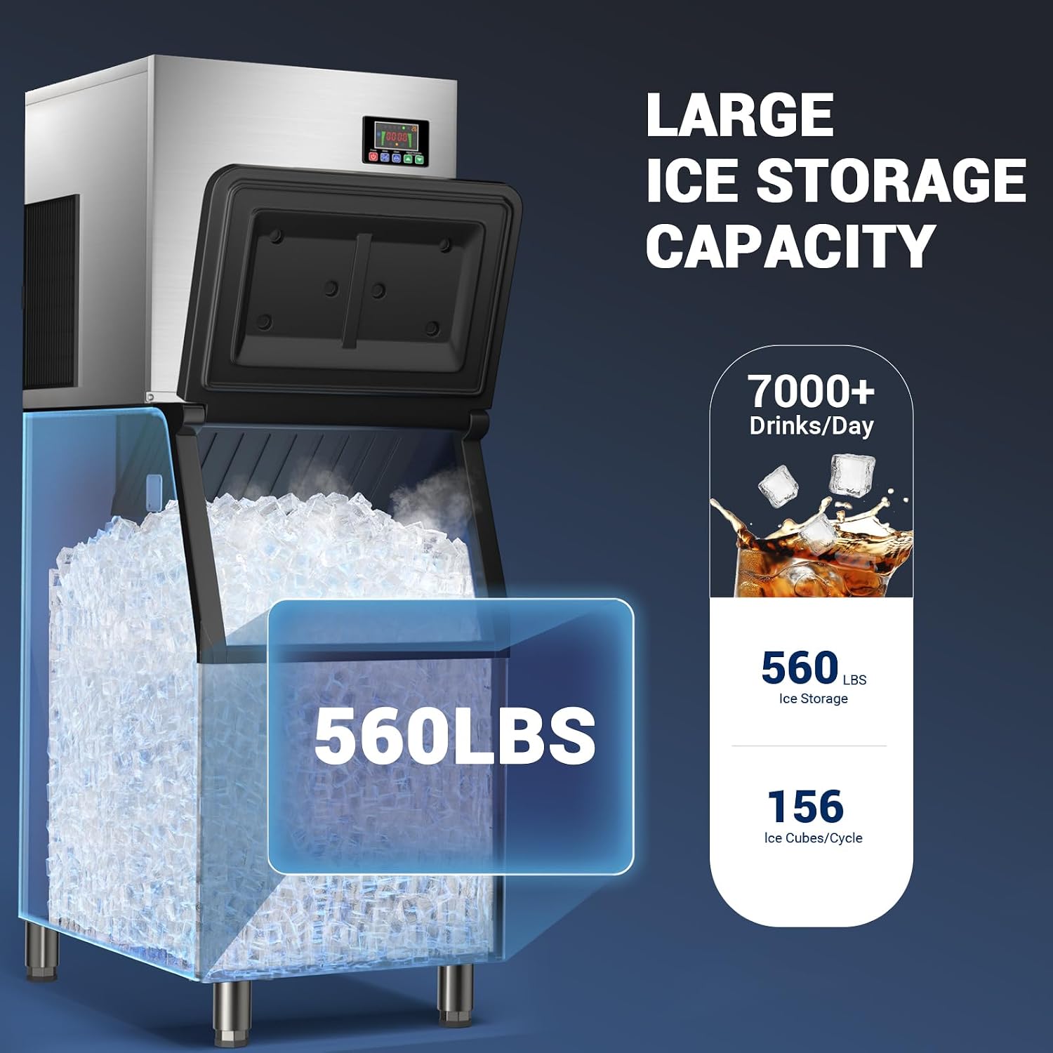 業務用製氷機、560ポンドの貯氷ビン付き、5～15分で156 - Food Storage For Restaurant のレビューと価格
