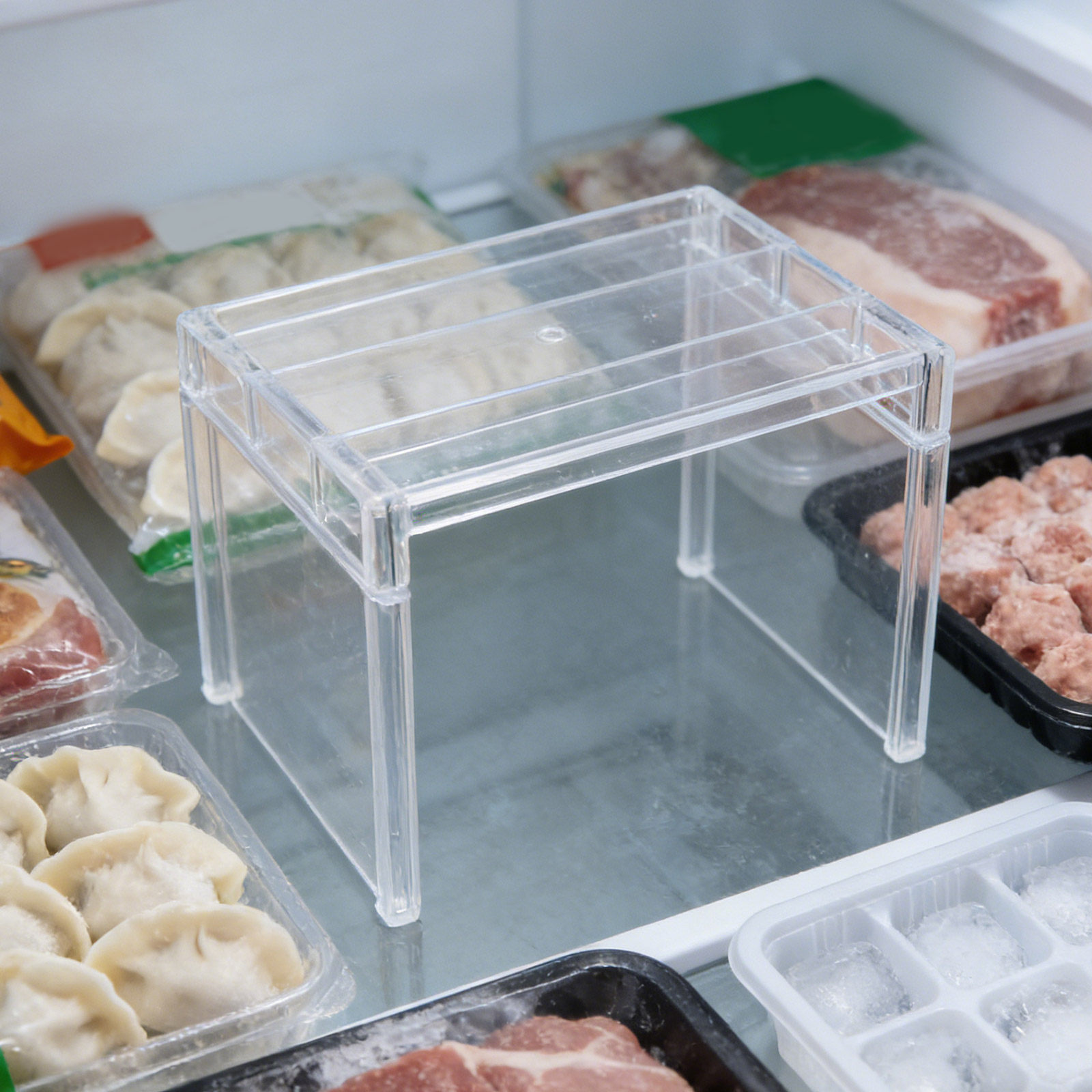 2個入り冷蔵庫オーガナイザーシェルフ、透明収納ラック、冷凍庫 - Food Storage In Cabinets のレビューと価格