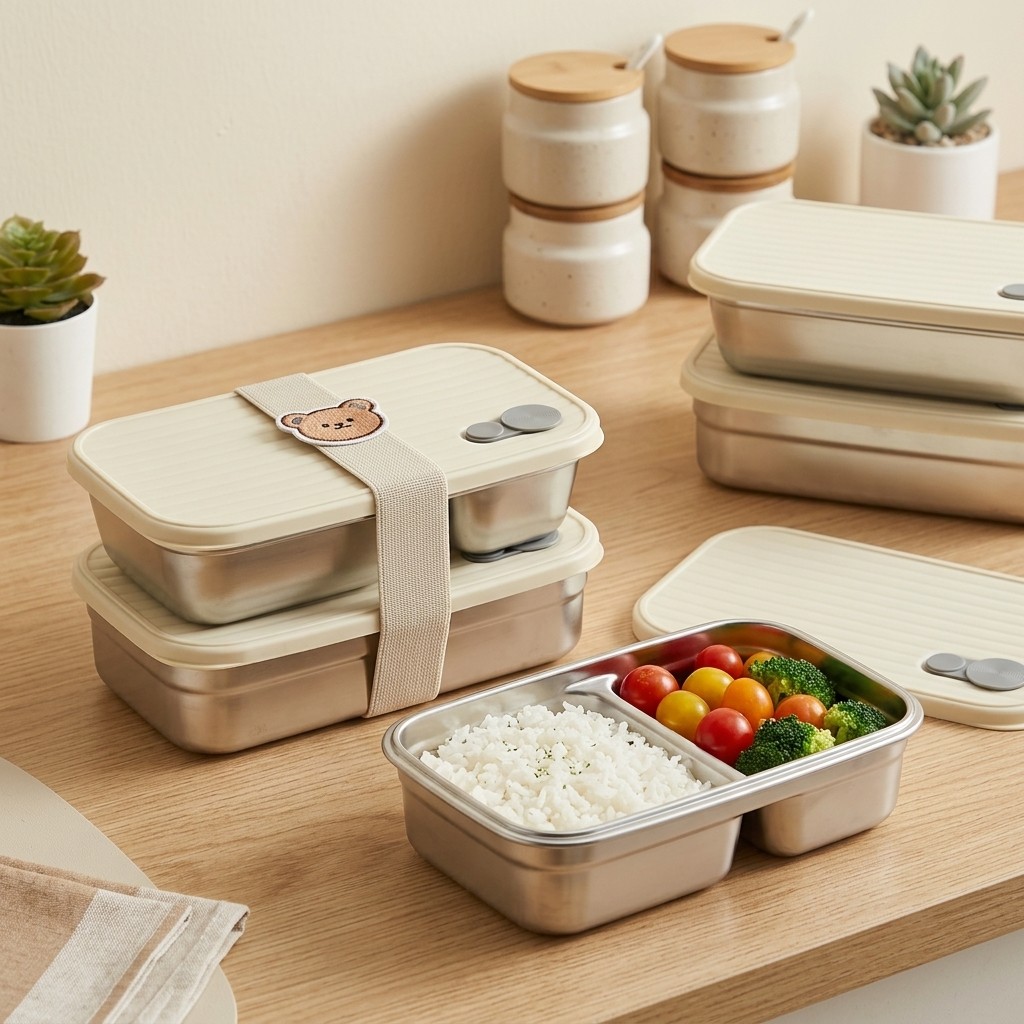 ステンレス製弁当箱、金属製ランチボックス、電子レンジ対応食品 - Food Storage 30 Years のレビューと価格