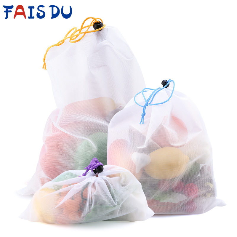 3/9/15 個再利用可能な野菜果物メッシュ農産物バッグカラ - Produce Bag Reusable Mesh のレビューと価格