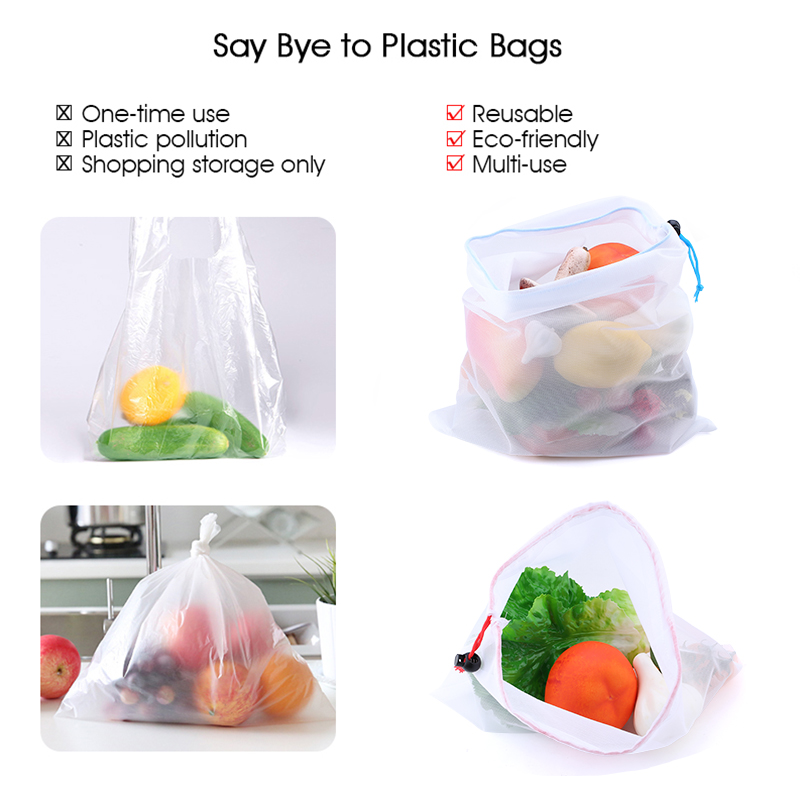 3/9/15 個再利用可能な野菜果物メッシュ農産物バッグカラ - Produce Bag Reusable Mesh のレビューと価格