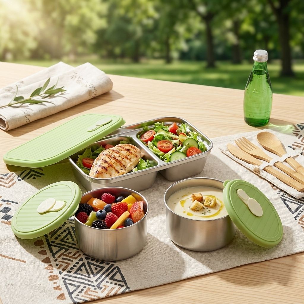 電子レンジ対応 304ステンレス製弁当箱 大人子供用ランチボ - Food Storage 30 Years のレビューと価格