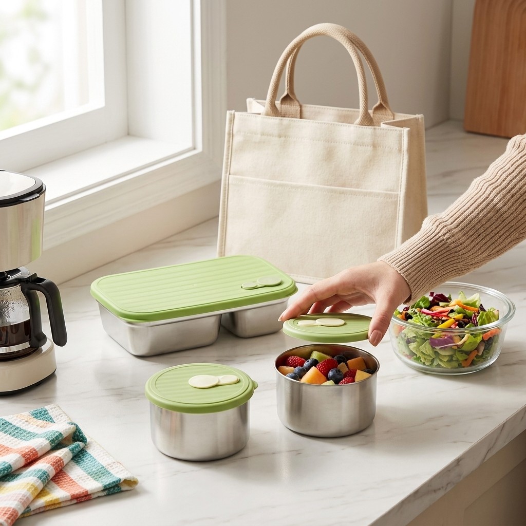 電子レンジ対応 304ステンレス製弁当箱 大人子供用ランチボ - Food Storage 30 Years のレビューと価格