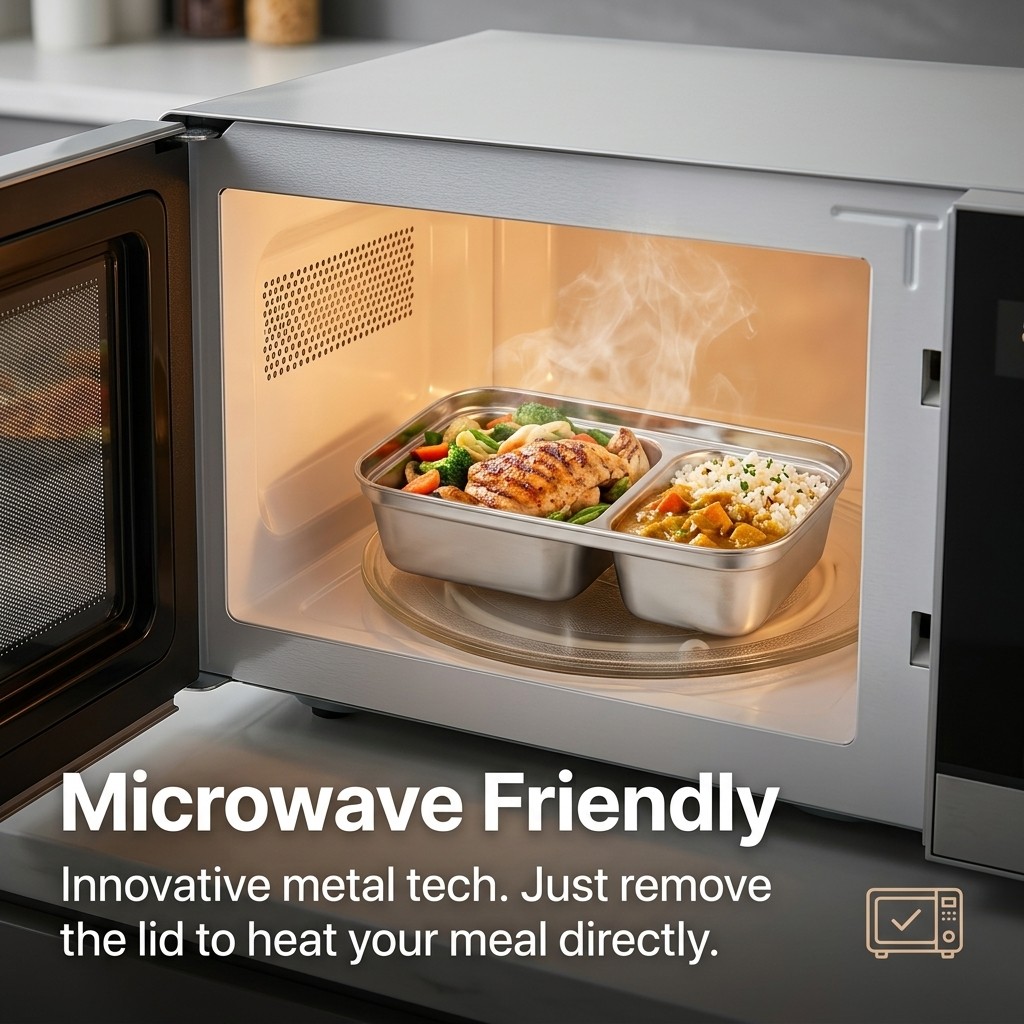 電子レンジ対応 304ステンレス製弁当箱 大人子供用ランチボ - Food Storage 30 Years のレビューと価格