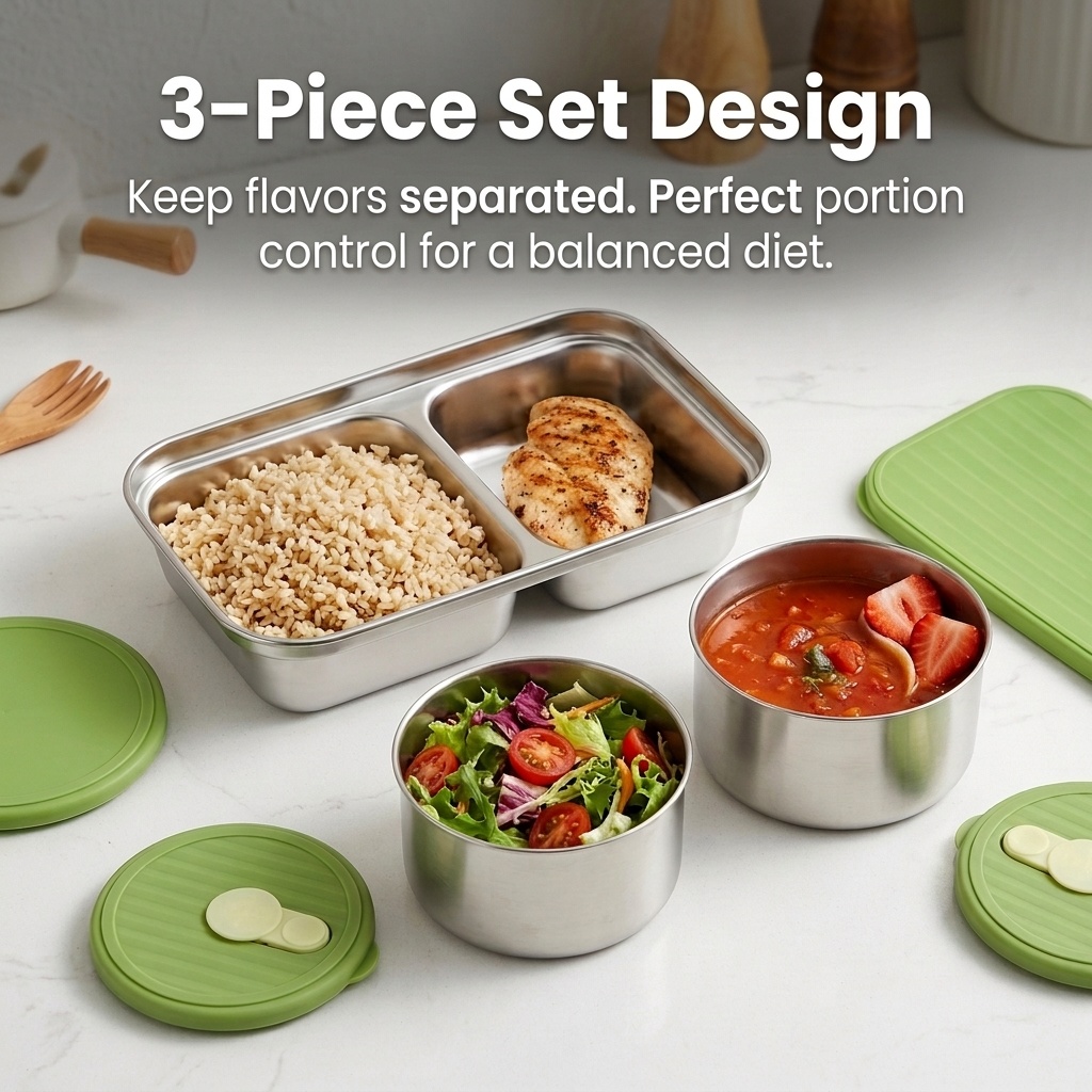 電子レンジ対応 304ステンレス製弁当箱 大人子供用ランチボ - Food Storage 30 Years のレビューと価格