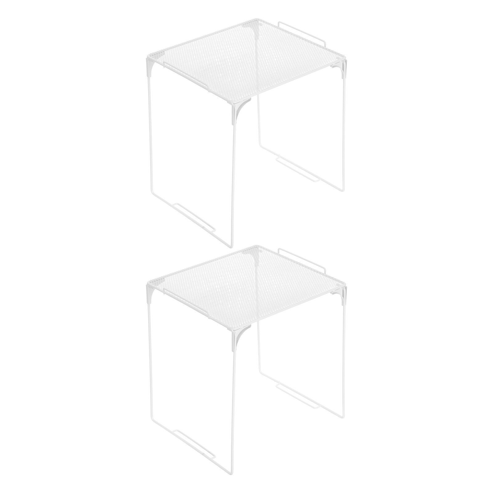 2個セット 積み重ね可能な金属メッシュロッカーオーガナイザー - Food Storage In Cabinets のレビューと価格