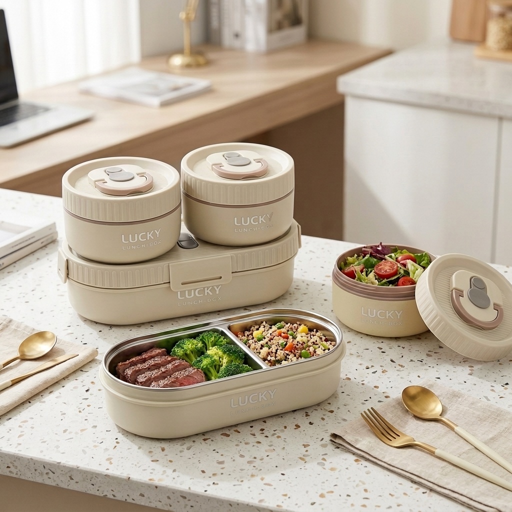 電子レンジ対応ステンレス製ランチボックス、漏れ防止弁当箱セッ - Food Storage 30 Years のレビューと価格