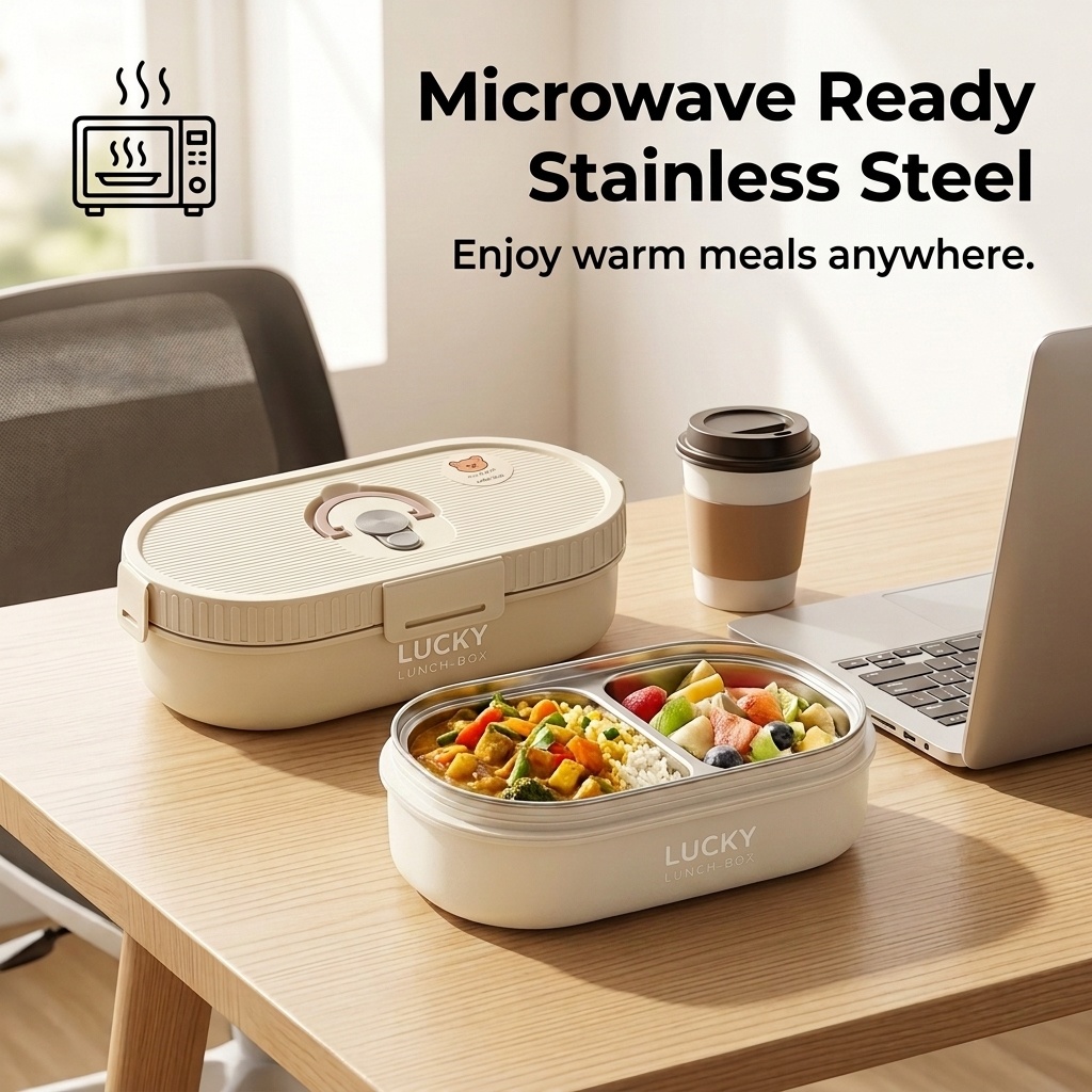 電子レンジ対応ステンレス製ランチボックス、漏れ防止弁当箱セッ - Food Storage 30 Years のレビューと価格