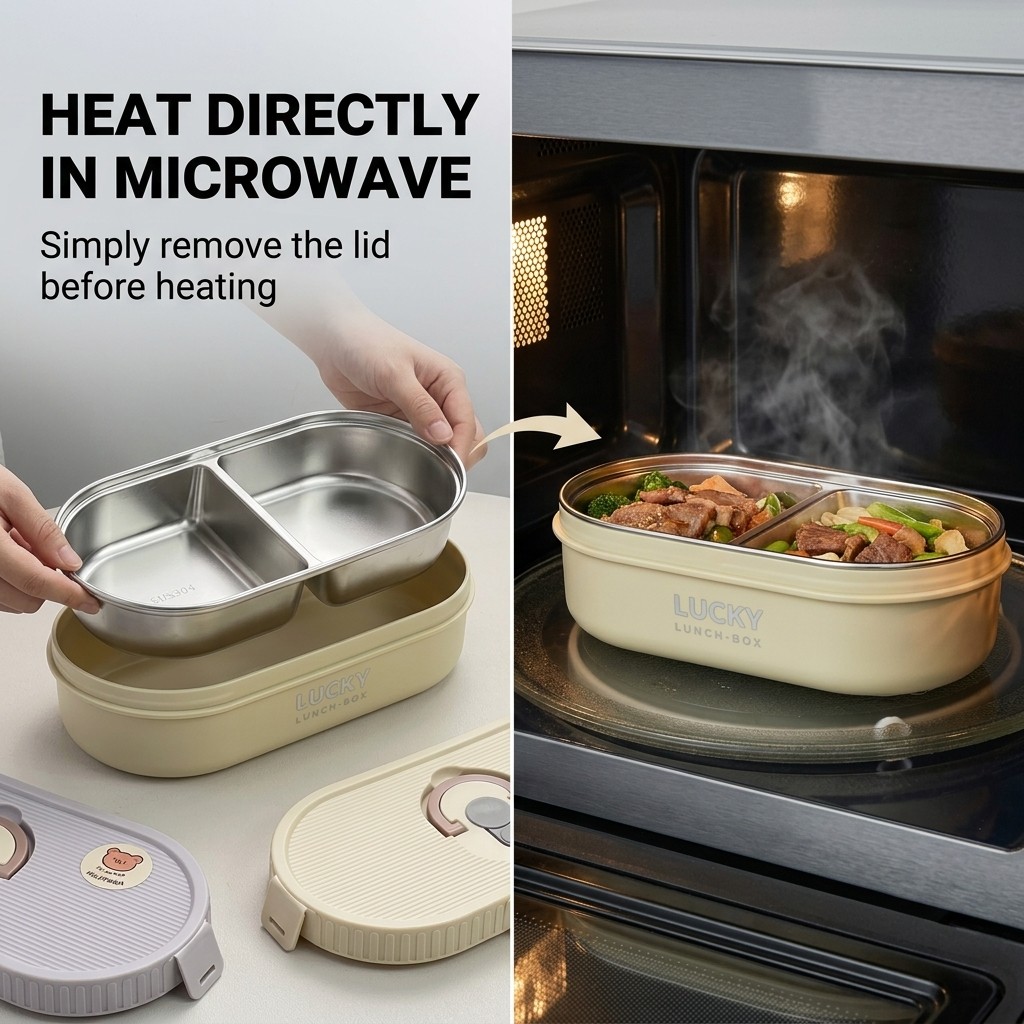 電子レンジ対応ステンレス製ランチボックス、漏れ防止弁当箱セッ - Food Storage 30 Years のレビューと価格