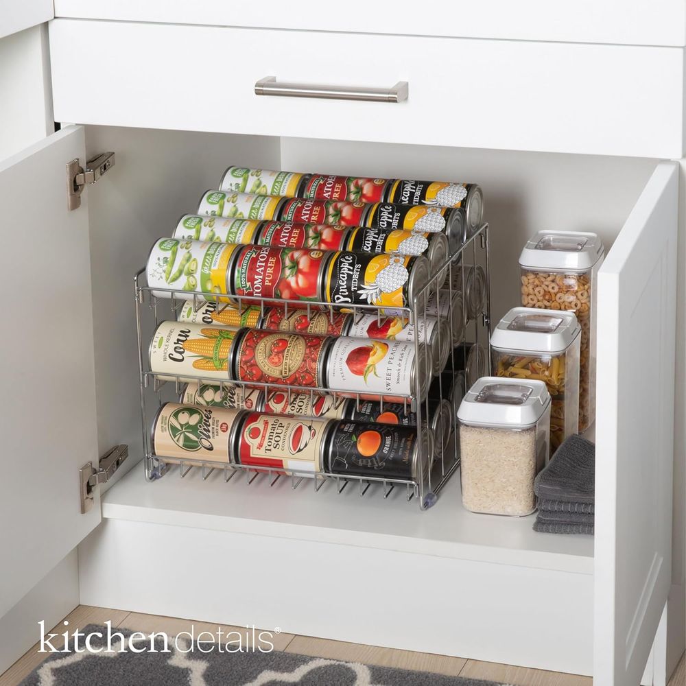 3段缶オーガナイザー |   クロム鋼製 缶詰収納ラック | - Food Storage In Cabinets のレビューと価格