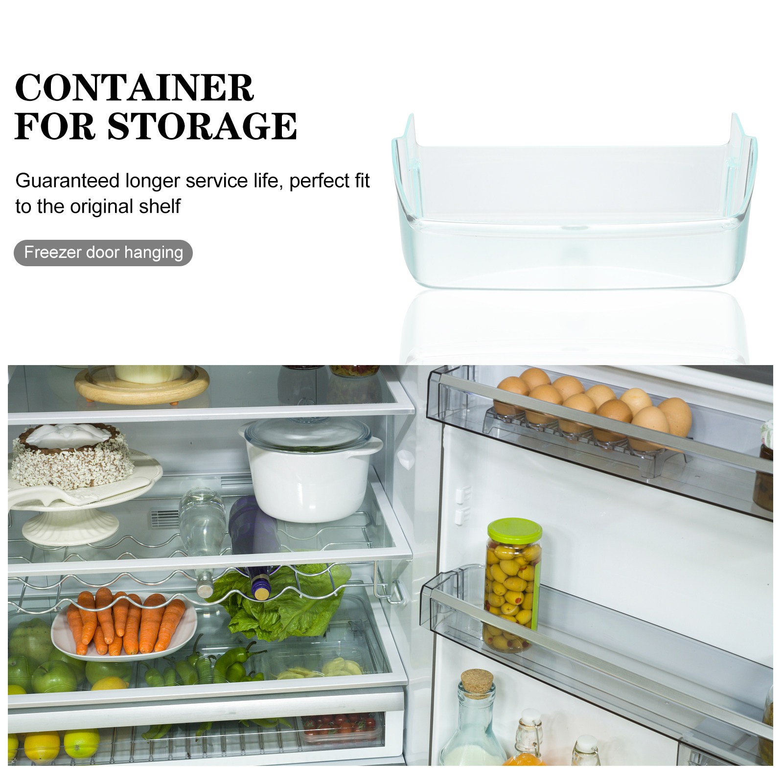 プラスチック製冷蔵庫サイドドアオーガナイザー 大容量冷蔵庫サ - Food Storage Refrigerator のレビューと価格