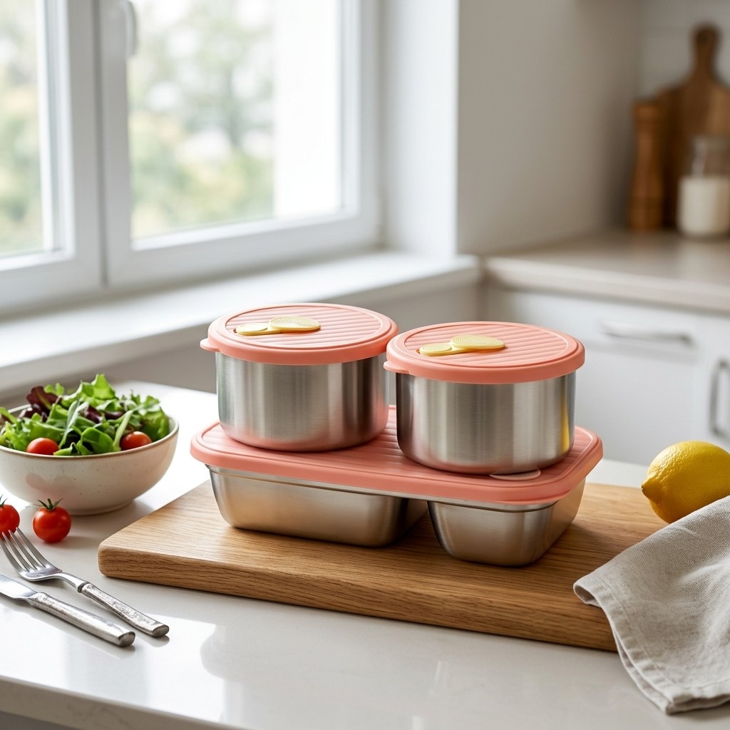 電子レンジ対応 304ステンレス製ランチボックスセット 弁当 - Food Storage Oven Safe のレビューと価格