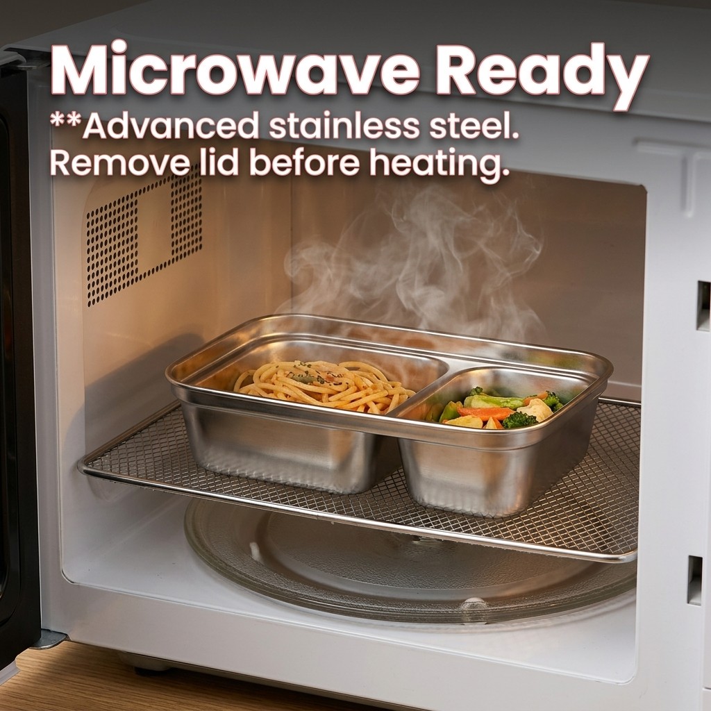電子レンジ対応 304ステンレス製ランチボックスセット 弁当 - Food Storage Oven Safe のレビューと価格