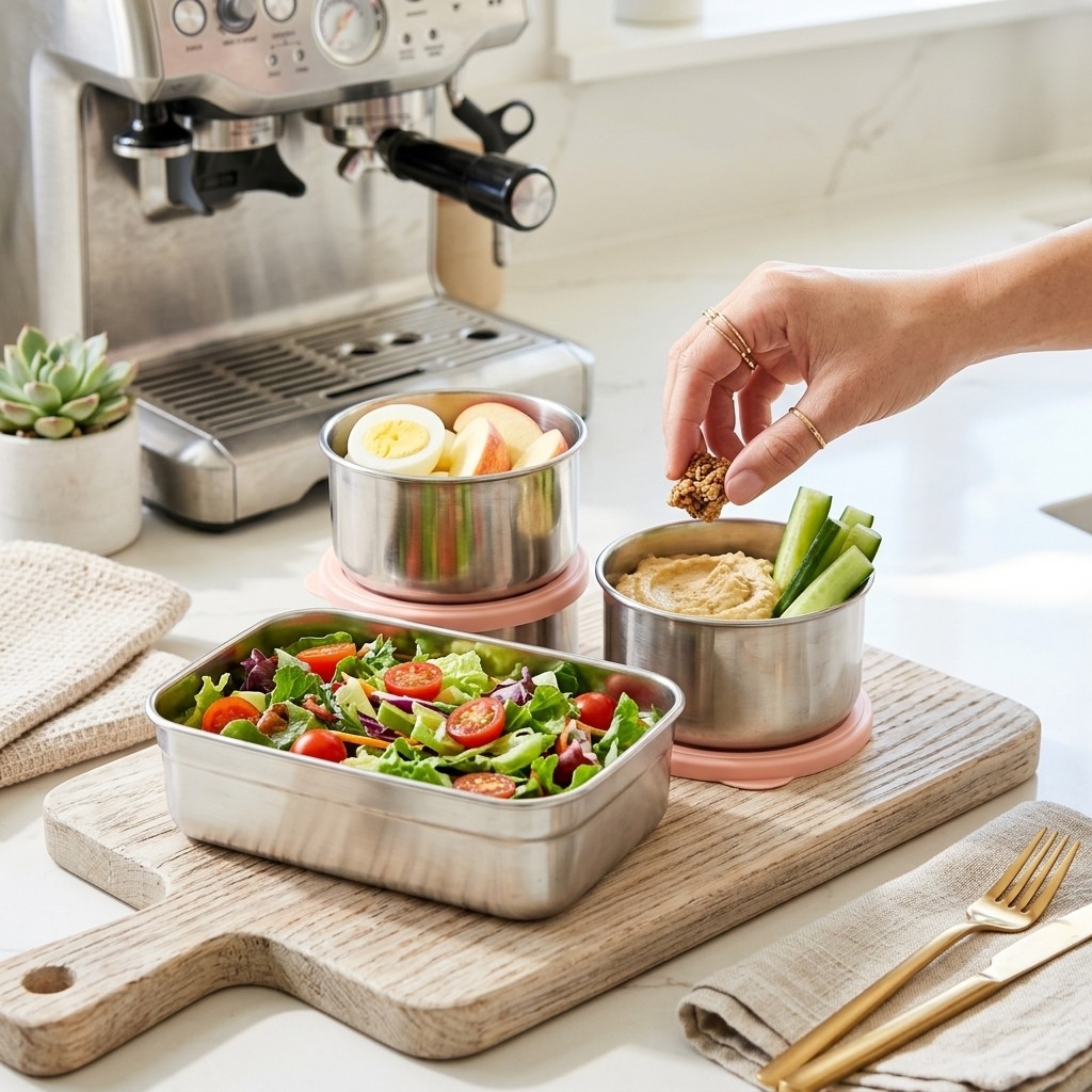 電子レンジ対応 304ステンレス製ランチボックスセット 弁当 - Food Storage Oven Safe のレビューと価格
