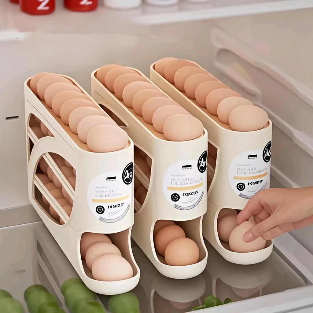 3段式回転卵収納容器 冷蔵庫用 24個収納 オーガナイザーラ - Food Storage Large Plastic Containers のレビューと価格