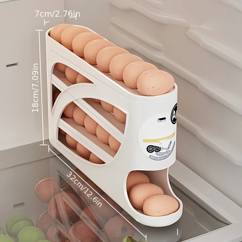 3段式回転卵収納容器 冷蔵庫用 24個収納 オーガナイザーラ - Food Storage Large Plastic Containers のレビューと価格