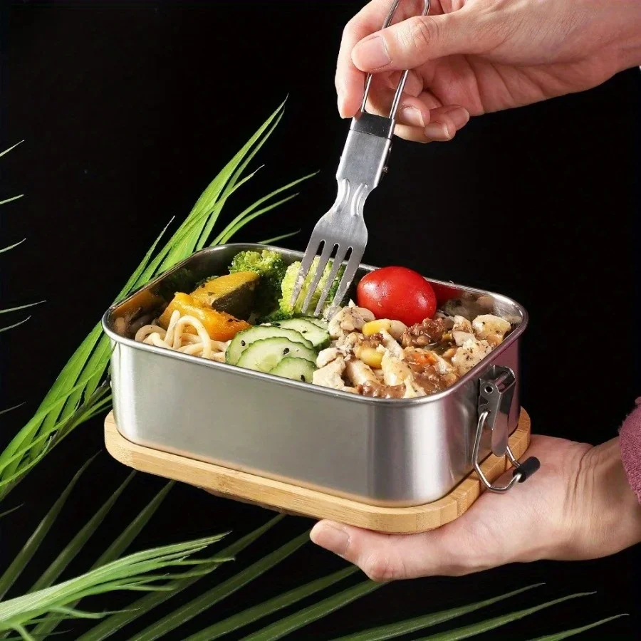 新しい304ステンレス製竹製蓋付きランチボックス、和風蓋付き - Food Storage Oven Safe のレビューと価格
