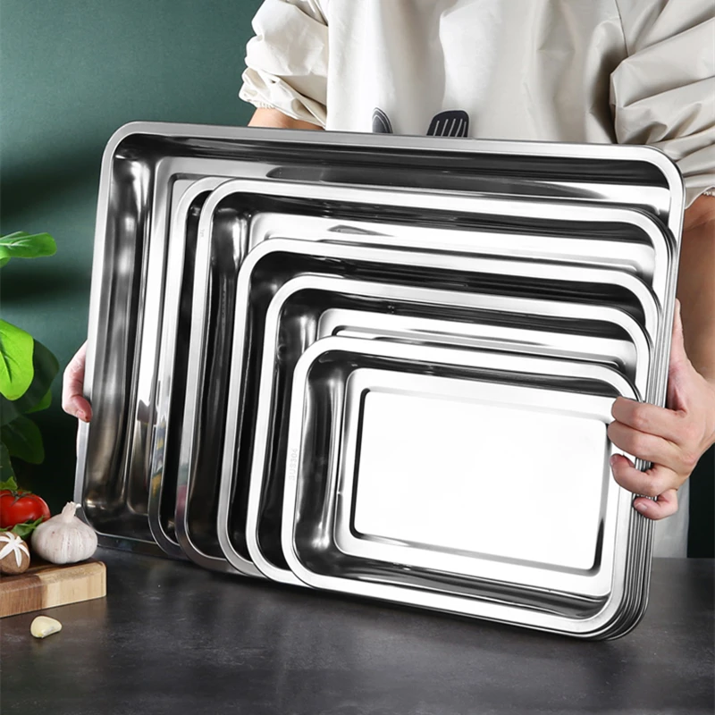 ステンレス鋼バーベキュー茶収納サービングトレイ長方形蒸し米ソ - Food Storage For Restaurant のレビューと価格