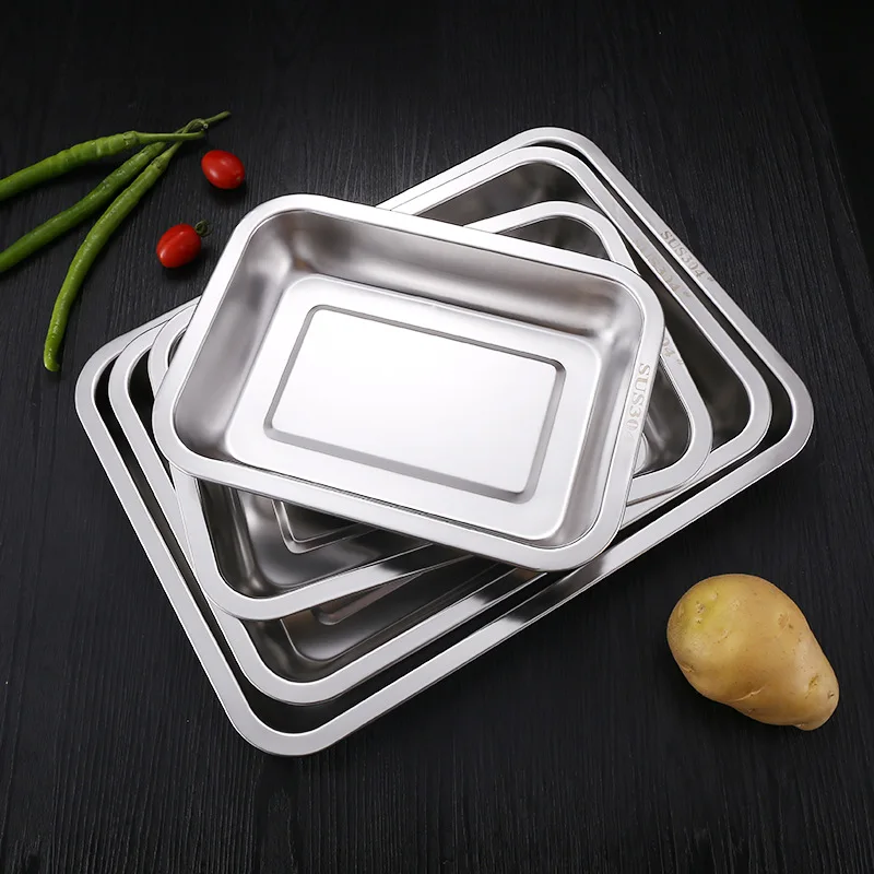 ステンレス鋼バーベキュー茶収納サービングトレイ長方形蒸し米ソ - Food Storage For Restaurant のレビューと価格