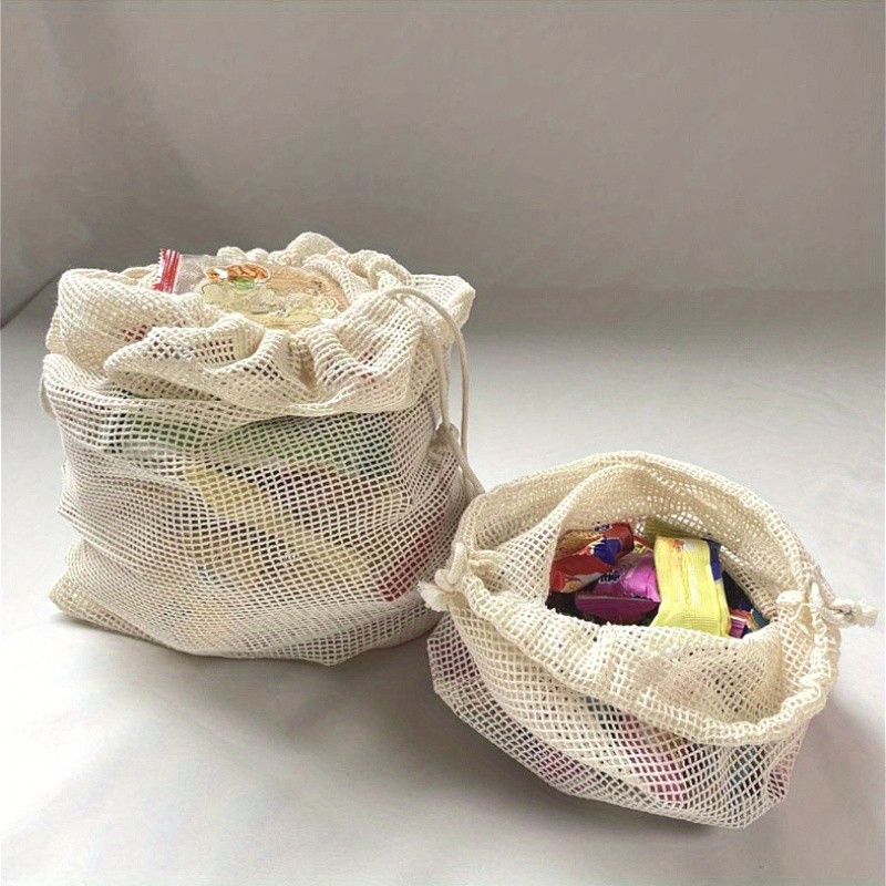 1個のコットンメッシュ再利用可能な農産物バッグ、野菜、果物、 - Produce Bag Reusable Mesh のレビューと価格