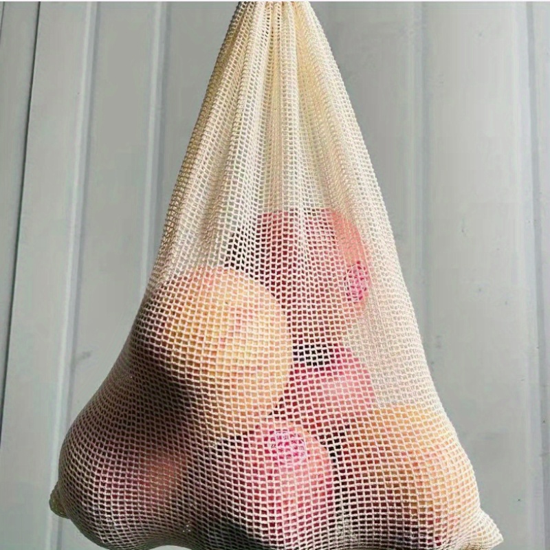 1個のコットンメッシュ再利用可能な農産物バッグ、野菜、果物、 - Produce Bag Reusable Mesh のレビューと価格