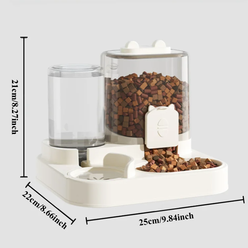 自動給餌器犬猫フードボウル水噴水付き大容量ペットフード収納デ - Food Storage Large Plastic Containers のレビューと価格