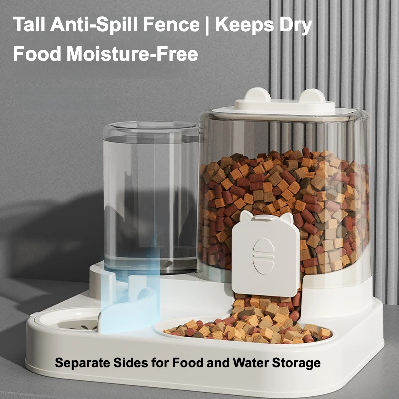 自動給餌器犬猫フードボウル水噴水付き大容量ペットフード収納デ - Food Storage Large Plastic Containers のレビューと価格