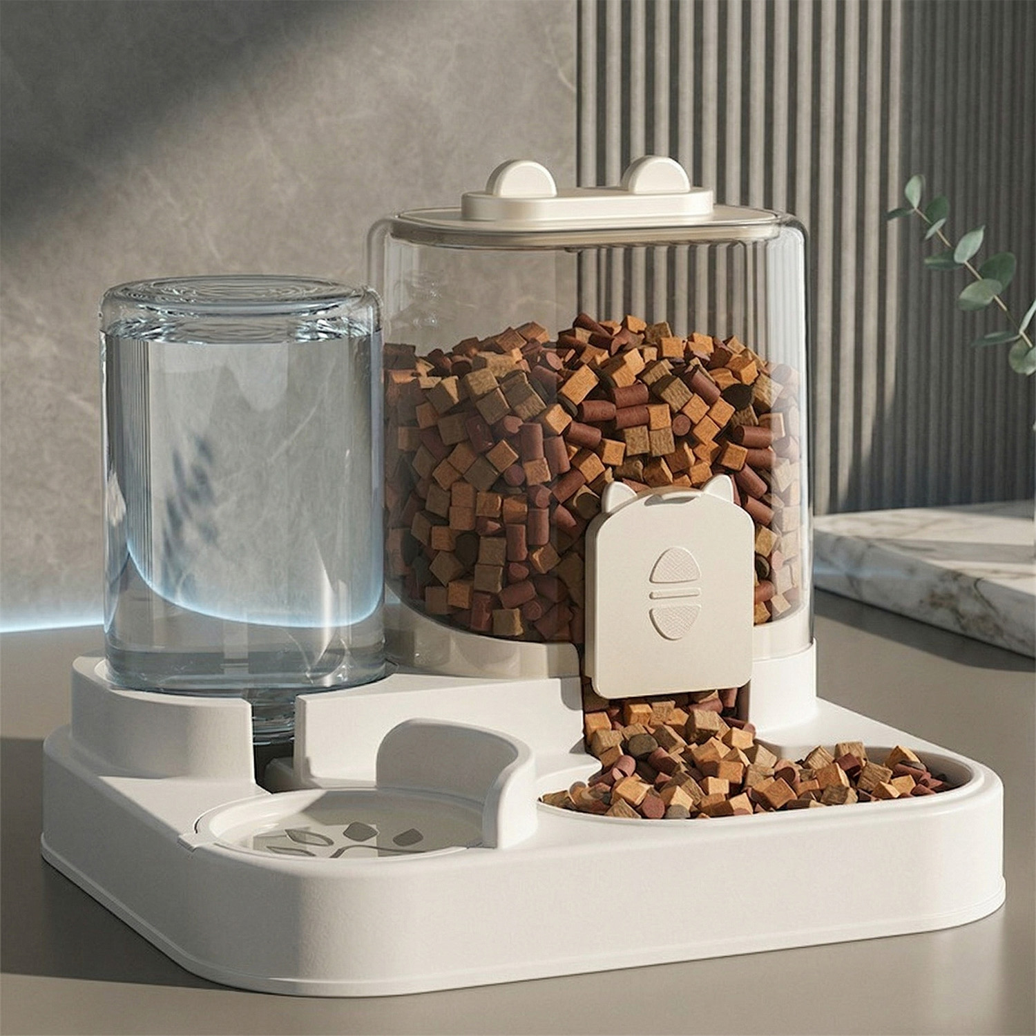 自動給餌器犬猫フードボウル水噴水付き大容量ペットフード収納デ - Food Storage Large Plastic Containers のレビューと価格