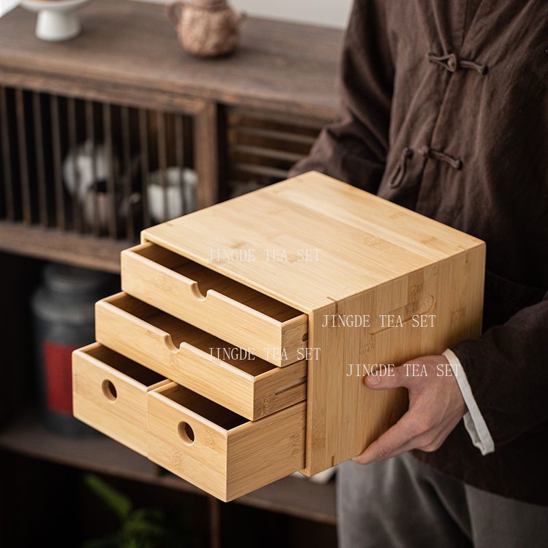 環境に優しい竹製茶葉収納キャビネット、天然木製茶葉キャニスタ - Food Storage In Cabinets のレビューと価格