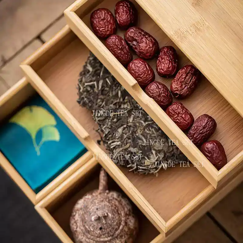 環境に優しい竹製茶葉収納キャビネット、天然木製茶葉キャニスタ - Food Storage In Cabinets のレビューと価格