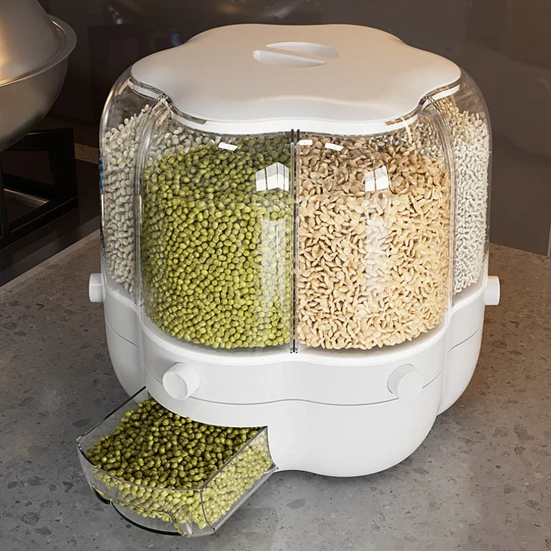 キッチン保存容器 大型食品保存容器 360 °   回転米樽 - Food Storage Large Plastic Containers のレビューと価格